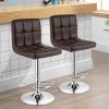 Set of 2 Modern Adjustable Height Barstools