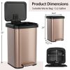 Copper Gold Stainless Steel Step Trash Can