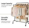 2 Rod Wheeled  Laundry Sorter Clothing Rack