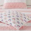 Full/Queen 3 Piece Pink White Quilt Set