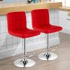 Red Adjustable Height Barstools