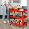 Red Steel Frame Kitchen Serving Utility Cart