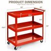 Red Steel Frame Kitchen Serving Utility Cart