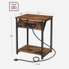 Nightstand End Tables Charging Station