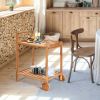 Solid Wood Rolling Serving Cart