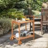 Solid Wood Rolling Serving Cart