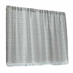 Grey Solid Color Half Window Curtain Dormitory