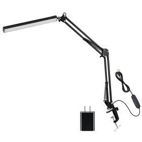 LED Reading Desk Lamp with Clamp Adjustable Swing Arm 3 Modes