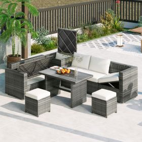 Outdoor 6-Piece All Weather PE Rattan Sofa Set,