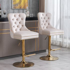 A&A Furniture, Swivel Velvet Barstools