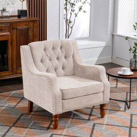 Beige Accent Chair, Living Room Chair