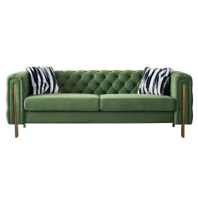 Chesterfield Modern Tufted Velvet Living Room Sofa, 84.25''W Couch,Mint Green