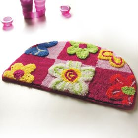 [Red / Pink Flowers] Kids Room Rugs