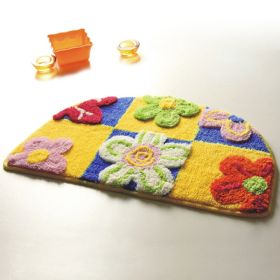 [Yellow / Blue Flowers] Kids Room Rugs