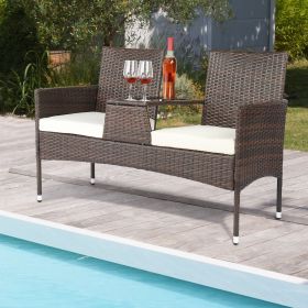 Brown Gradient Rattan Lover Chair