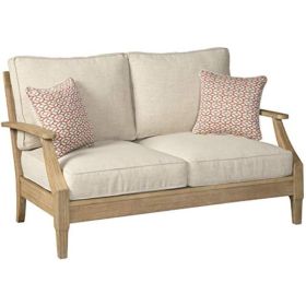 Outdoor Patio Eucalyptus Loveseat