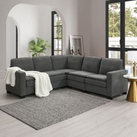 [VIDEO provided][New] 89*89" Oversized Velvet Modern Sectional Sofa,Large L Shaped Upholstered Indoor Furniture with Double Cushions