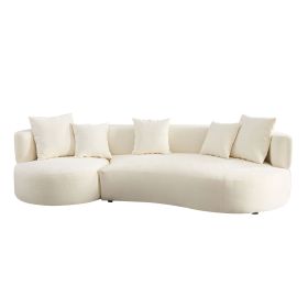 110.23 Inch Modern Sectional Curved Rotatable Sofa Couch, Swivel Sofa 360Â° Comfy Sofa for Living Room Bedroom