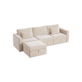 Modern Velvet U-Shape Sectional Sofa, Oversized Upholstery Sectional Sofa