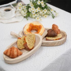 Handcrafted Natural Wood Leaf-Shaped Trays