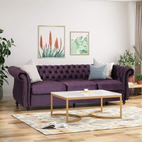 Luxurious 3-Seater Purple Velvet Sofa, Classic Design with Modern Elegance, Perfect for Sophisticated and Stylish Living Rooms