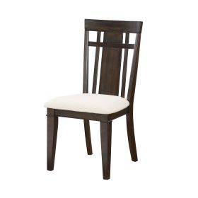 Dark Brown Finish Set of 2 Side Chairs