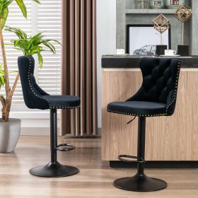 A&A Swivel Velvet Barstools