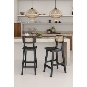 Manhattan Comfort Versailles Counter Stool in Black