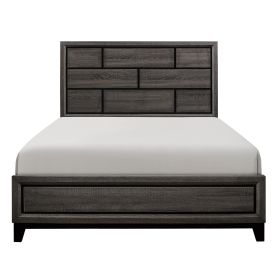 Modern Style Clean Line Design Gray Finish 1pc Eastern King Size Bed Contemporary Bedroom Furniture