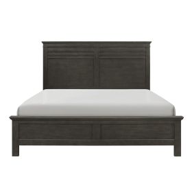 Charcoal Gray Finish Queen Bed 1pc Transitional Style Wooden Bedroom Furniture Panel Bed