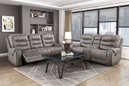 Grayish Brown  Reclining Sofa Set