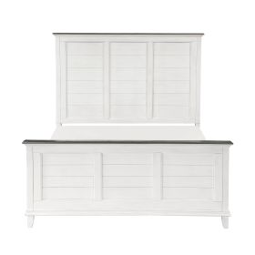 Classic Antique White Finish Queen Bed Farmhouse Style 1pc Bedroom Furniture Two-Tone Finish