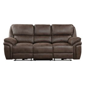 Plush Modern Design Living Room Power Reclining Sofa Brown