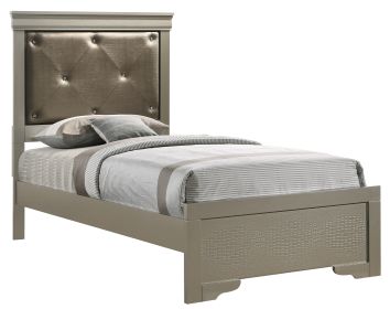 Glory Furniture Lorana G6500B-TB2 Twin Bed , Silver Champagne