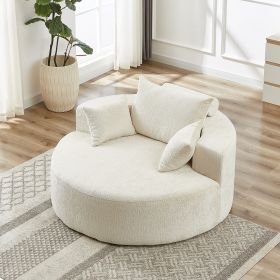 55'L Chenille Sponge single sofa,No Assembly Required,Fluffy Modern Sleeper Chair for Living room, Bedroom