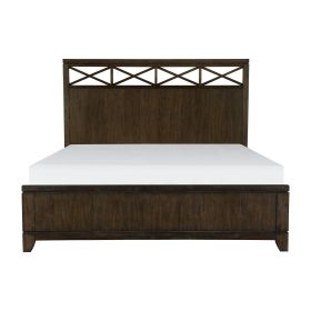 Contemporary Style Bedroom 1pc Queen Bed Headboard with X-frame Insert Dark Brown Finish Wooden Furniture Modern Look