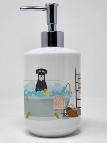 Salt and Pepper Standard Schnauzer Soap Dispenser