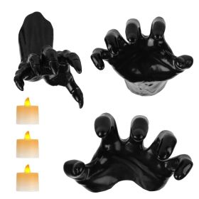 3Pcs Creepy Reaching Hands With Lighted Candles