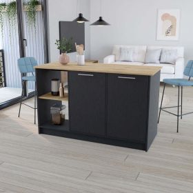 Kitchen Island Black / Macadamia