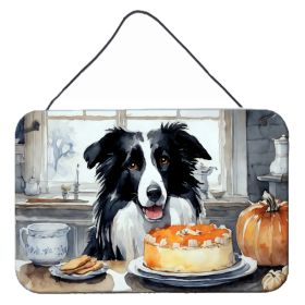 NEW Border Collie Fall Kitchen Pumpkins Wall or Door Hanging Metal Sign