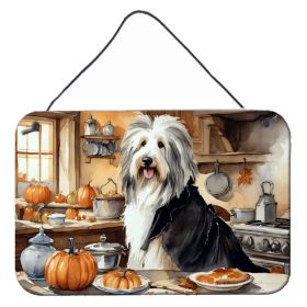 NEW Bearded Collie Fall Kitchen Pumpkins Wall or Door Metal Sign