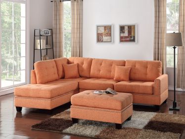 Citrus Color 3pcs Sectional Living Room Furniture