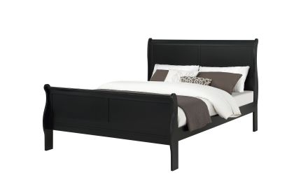 Louis Phillipe Black Finish Queen Size Bed