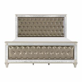 Glamorous Style Champagne Finish Queen Bed