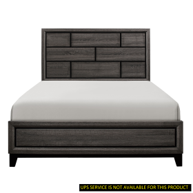 Gray Finish 1pc Queen Size Bed