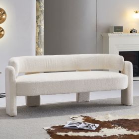 75.59" Wide Boucle Upholstery Modern Sofa for Living Room Beige