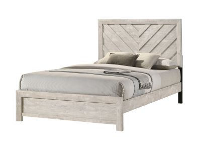 1pc Full Size Bed Rustic Beige