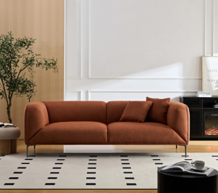 WKS2 Brown sofa can be placed in the studio, living room, attic multiple scenes, modern style simple fashion, size 89.37* 35.43* high 28.74 inches