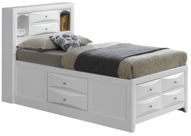 Glory Furniture Marilla G1570G-TSB3 Twin Storage Bed , White