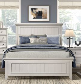 Full Size Panel Bed 1pc Classic White Finish